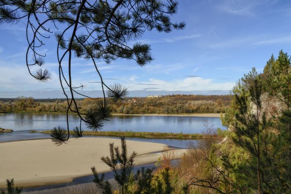 Widok na Wisłę i zamek w Janowcu